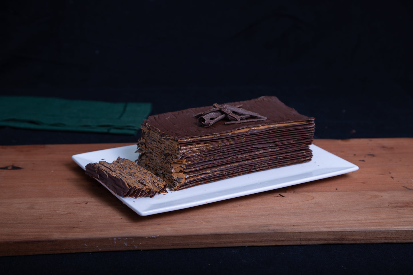 Torta Sin Lactosa y Sin Azúcar de láminas de chocolate | Manjar 15T
