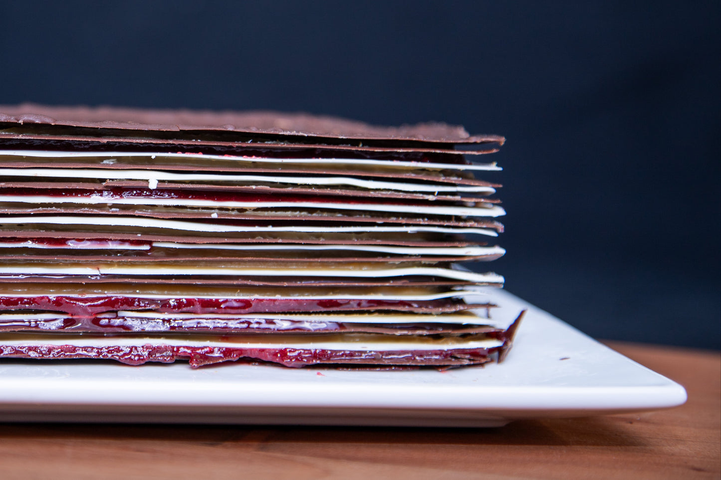 Torta de láminas de chocolate | Manjar de Campo - Frambuesa