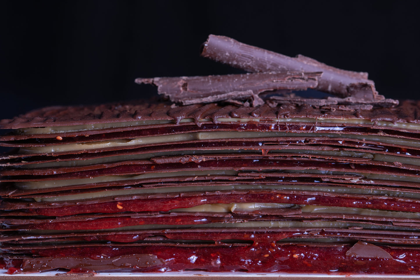 Torta de láminas de chocolate | Manjar de Campo - Frambuesa SMA