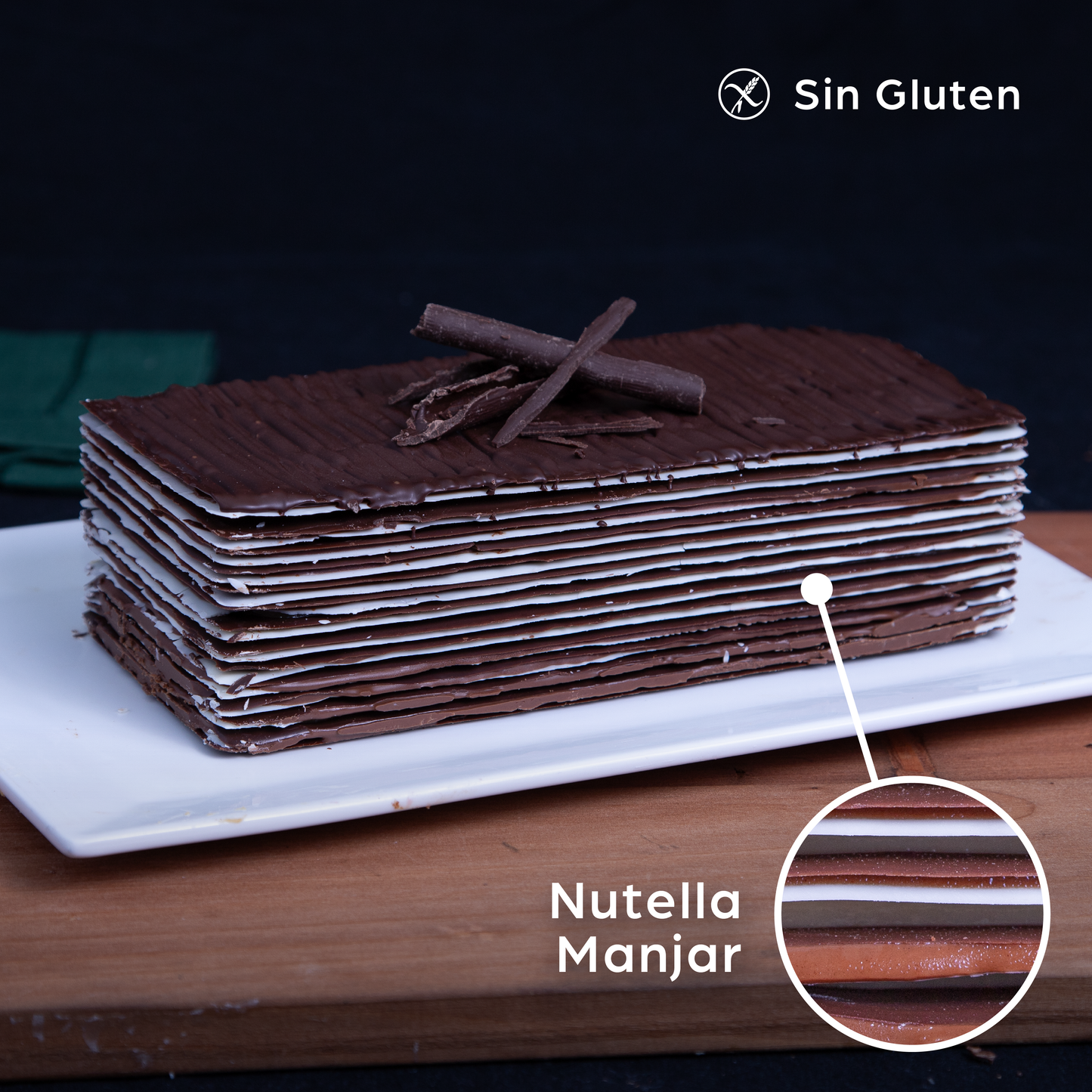 Torta de láminas de chocolate | Nutella - Manjar de Campo B&S