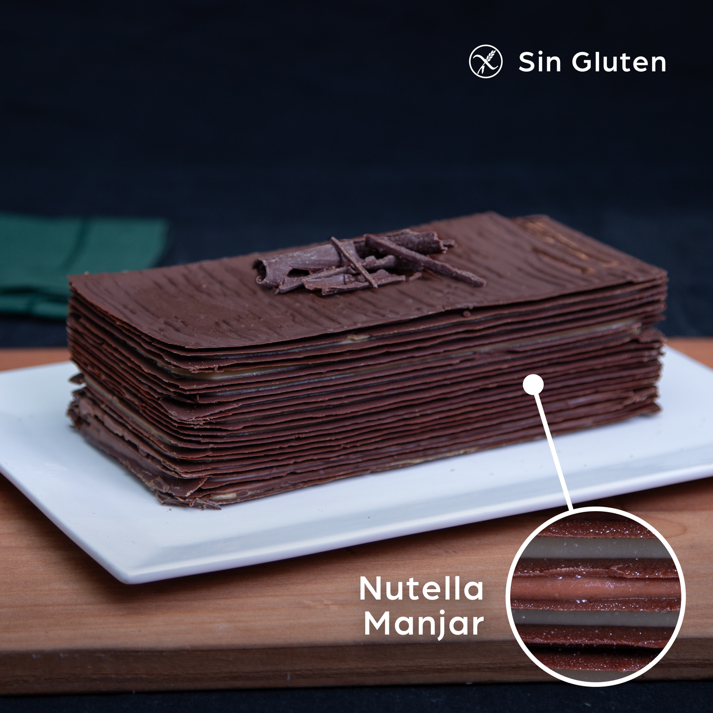 Torta de láminas de chocolate | Nutella - Manjar de Campo