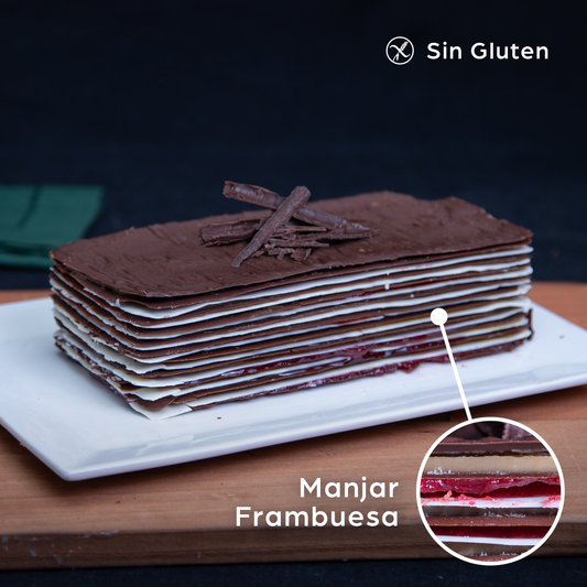 Torta de láminas de chocolate | Manjar de Campo - Frambuesa