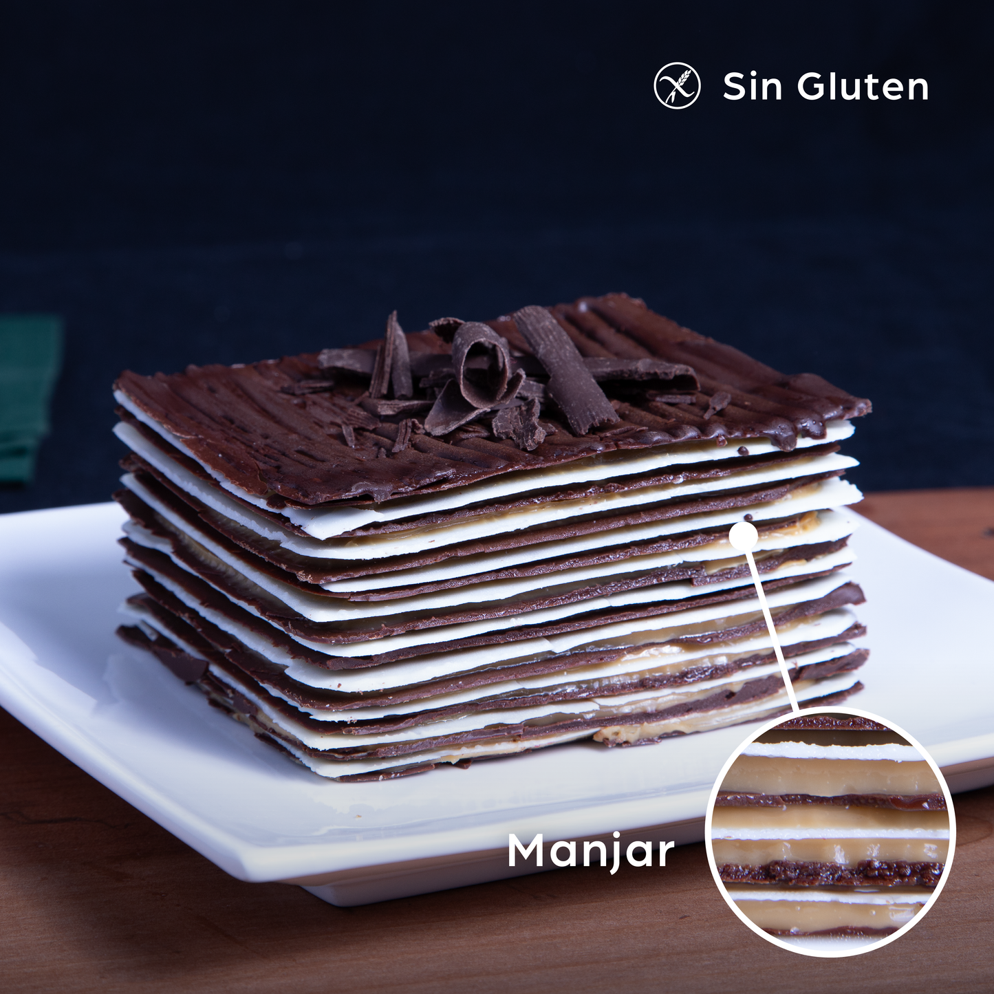 Torta pequeña de láminas de chocolate | Manjar de Campo
