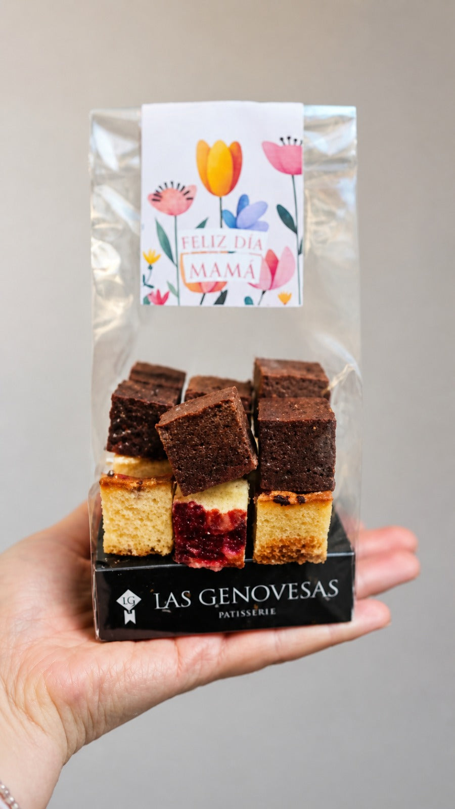 Dia de La Madre, Mix Mini Brownies Tradicionales y Blondies Frambuesas, 12 un