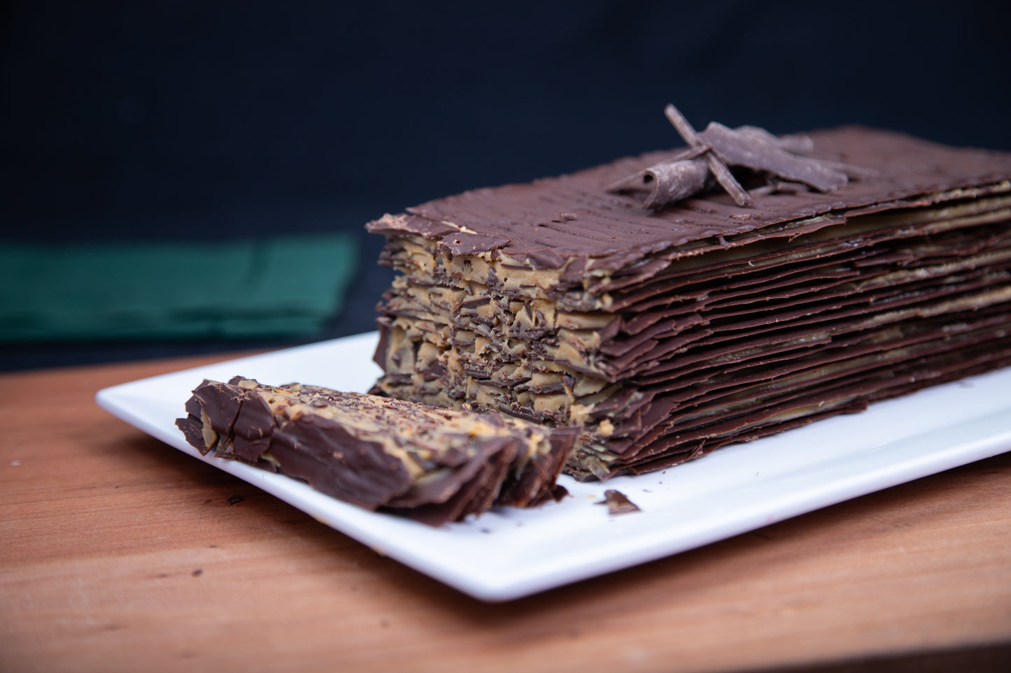 Torta de láminas de chocolate | Manjar de Campo