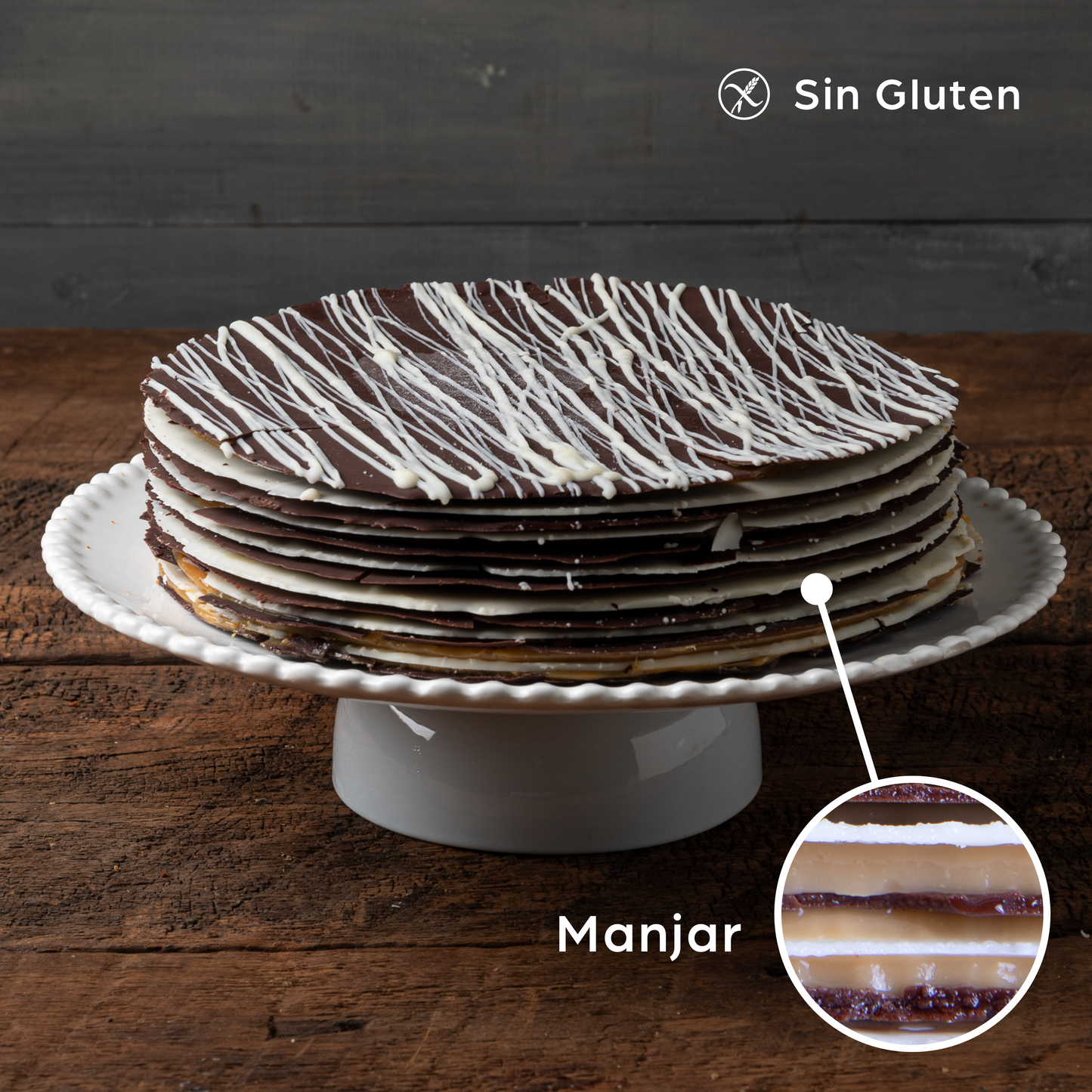 Torta grande de láminas de chocolate | Manjar de Campo